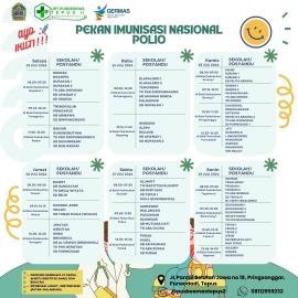 Jadwal Pelaksanaan Pekan Imunisasi Nasional (PIN) Polio Puskesmas Tepus II